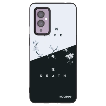 Picasee silikonowe czarne etui na OnePlus 9 - Life - Death