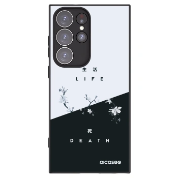 Picasee silikonowe czarne etui na Samsung Galaxy S23 Ultra 5G - Life - Death