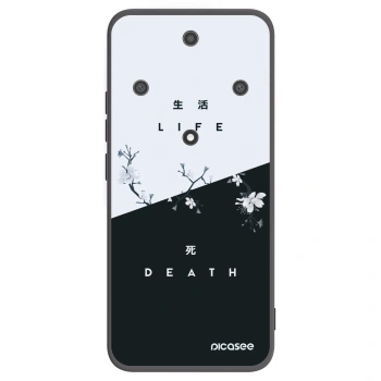 Picasee silikonowe czarne etui na Honor Magic5 Lite 5G - Life - Death