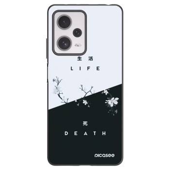 Picasee silikonowe czarne etui na Xiaomi Redmi Note 12 Pro+ 5G - Life - Death