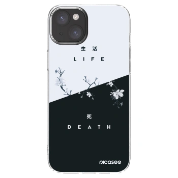 Picasee silikonowe przeźroczyste etui na Apple iPhone 15 Plus - Life - Death