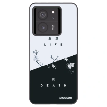 Picasee silikonowe czarne etui na Xiaomi 13T - Life - Death