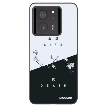 Picasee silikonowe czarne etui na Xiaomi 13T Pro - Life - Death
