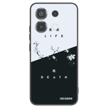 Picasee silikonowe czarne etui na Xiaomi Poco X6 - Life - Death