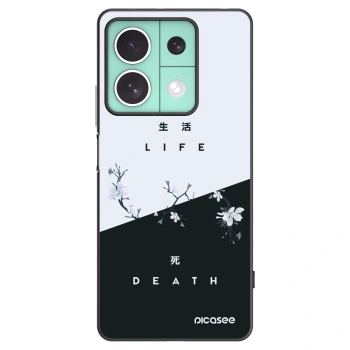 Picasee silikonowe czarne etui na Xiaomi Redmi Note 13 5G - Life - Death