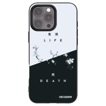 Picasee silikonowe czarne etui na Apple iPhone 16 Pro Max - Life - Death