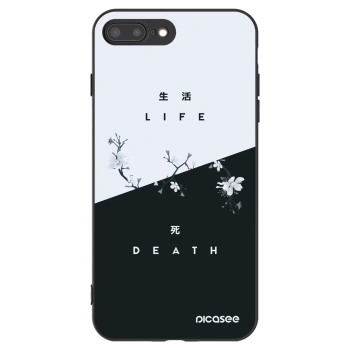 Picasee silikonowe czarne etui na Apple iPhone 7 Plus - Life - Death