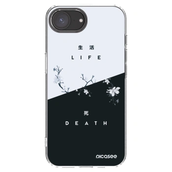 Picasee silikonowe przeźroczyste etui na Apple iPhone 16e - Life - Death