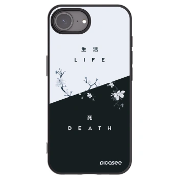 Picasee silikonowe czarne etui na Apple iPhone 16e - Life - Death