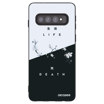 Picasee silikonowe czarne etui na Samsung Galaxy S10 G973 - Life - Death