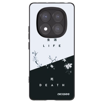 Picasee silikonowe czarne etui na Xiaomi Redmi Note 14 Pro+ 5G - Life - Death