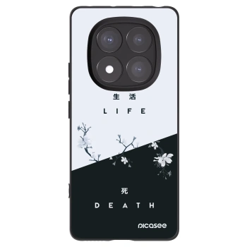 Picasee silikonowe czarne etui na Xiaomi Redmi Note 14 Pro 5G - Life - Death