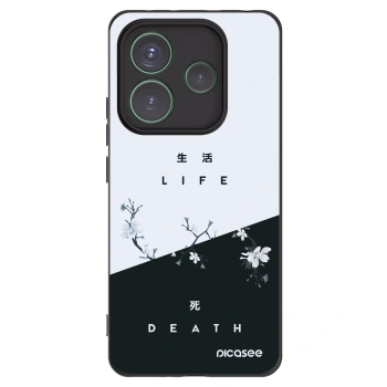 Picasee silikonowe czarne etui na Xiaomi Redmi Note 14 5G - Life - Death