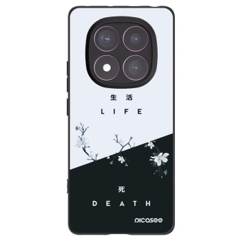 Picasee silikonowe czarne etui na Xiaomi Redmi Note 14 Pro 4G - Life - Death
