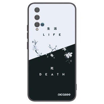 Picasee silikonowe czarne etui na Huawei Nova 5T - Life - Death