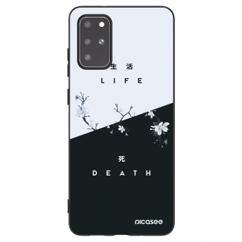 Picasee silikonowe czarne etui na Samsung Galaxy S20+ G985F - Life - Death