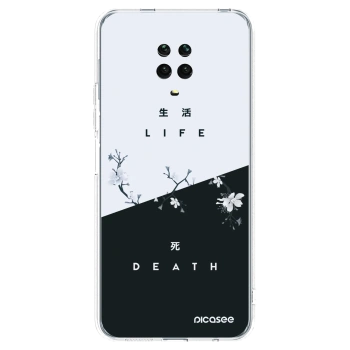 Picasee silikonowe przeźroczyste etui na Xiaomi Redmi Note 9 Pro - Life - Death