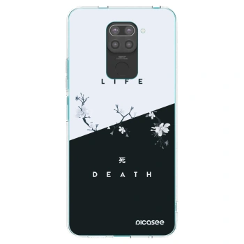 Picasee silikonowe czarne etui na Xiaomi Redmi Note 9 - Life - Death