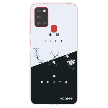 Picasee silikonowe przeźroczyste etui na Samsung Galaxy A21s - Life - Death