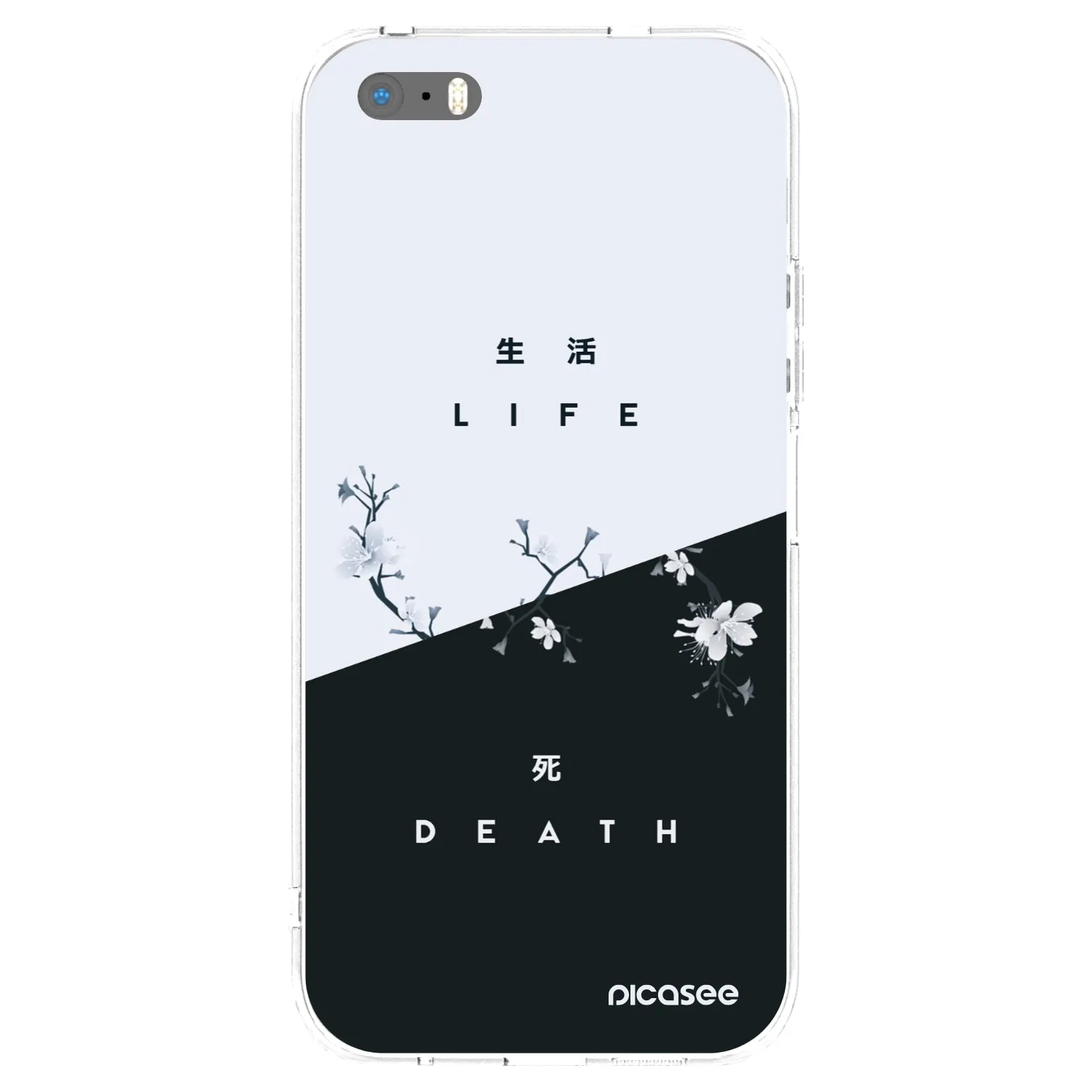 Picasee silikonowe przeźroczyste etui na Apple iPhone 5/5S/SE - Life - Death