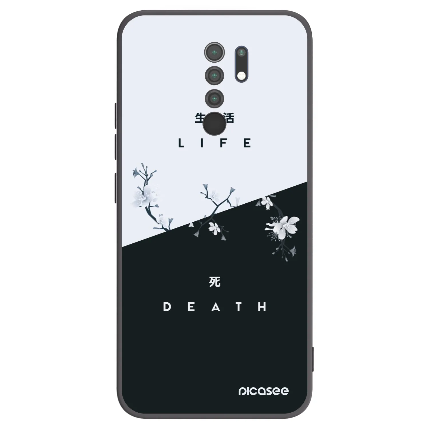 Picasee silikonowe czarne etui na Xiaomi Redmi 9 - Life - Death