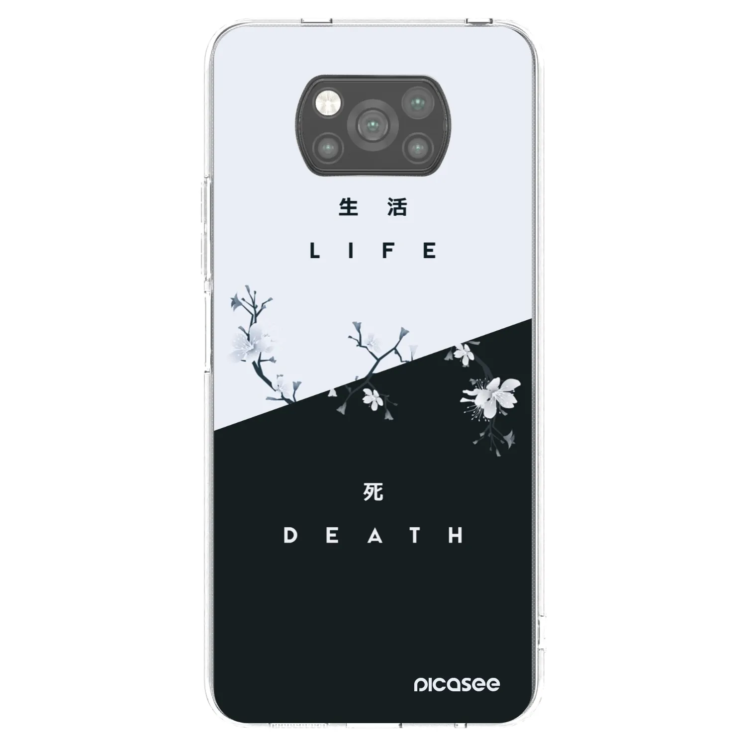 Picasee silikonowe czarne etui na Xiaomi Poco X3 - Life - Death