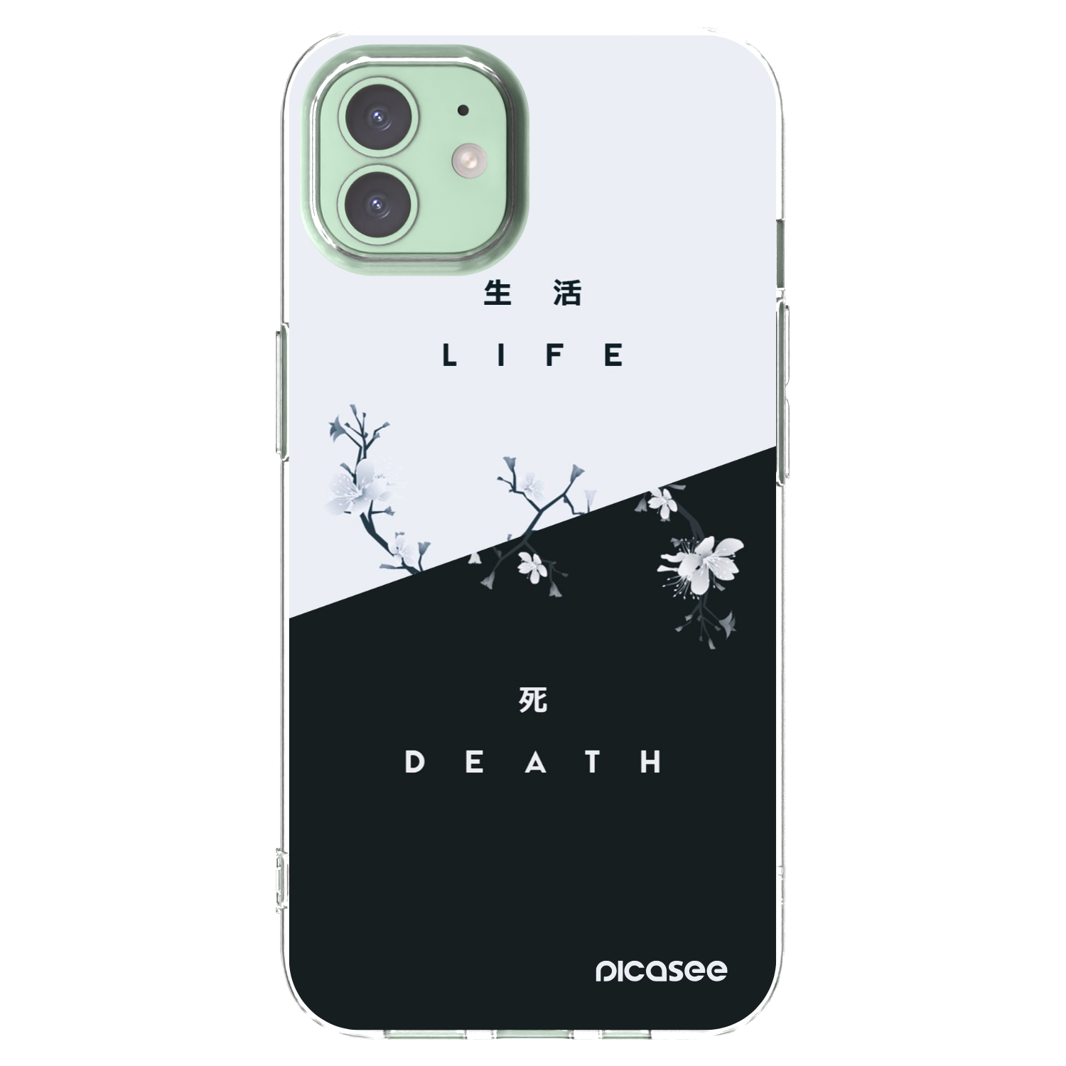 Picasee silikonowe przeźroczyste etui na Apple iPhone 12 - Life - Death