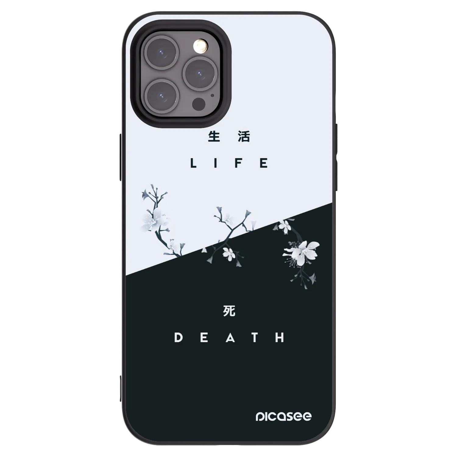 Picasee silikonowe czarne etui na Apple iPhone 12 Pro Max - Life - Death