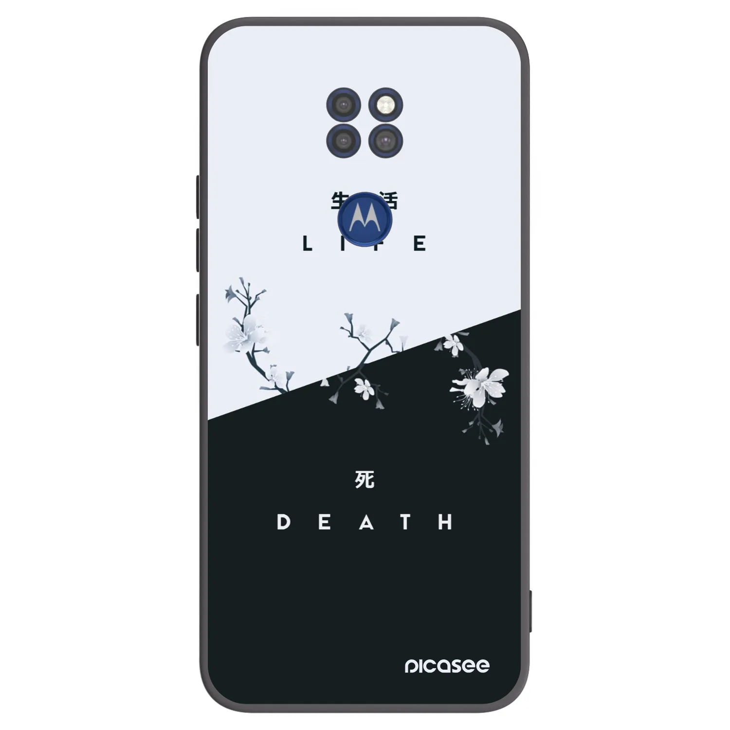Picasee silikonowe czarne etui na Motorola Moto G9 Play - Life - Death