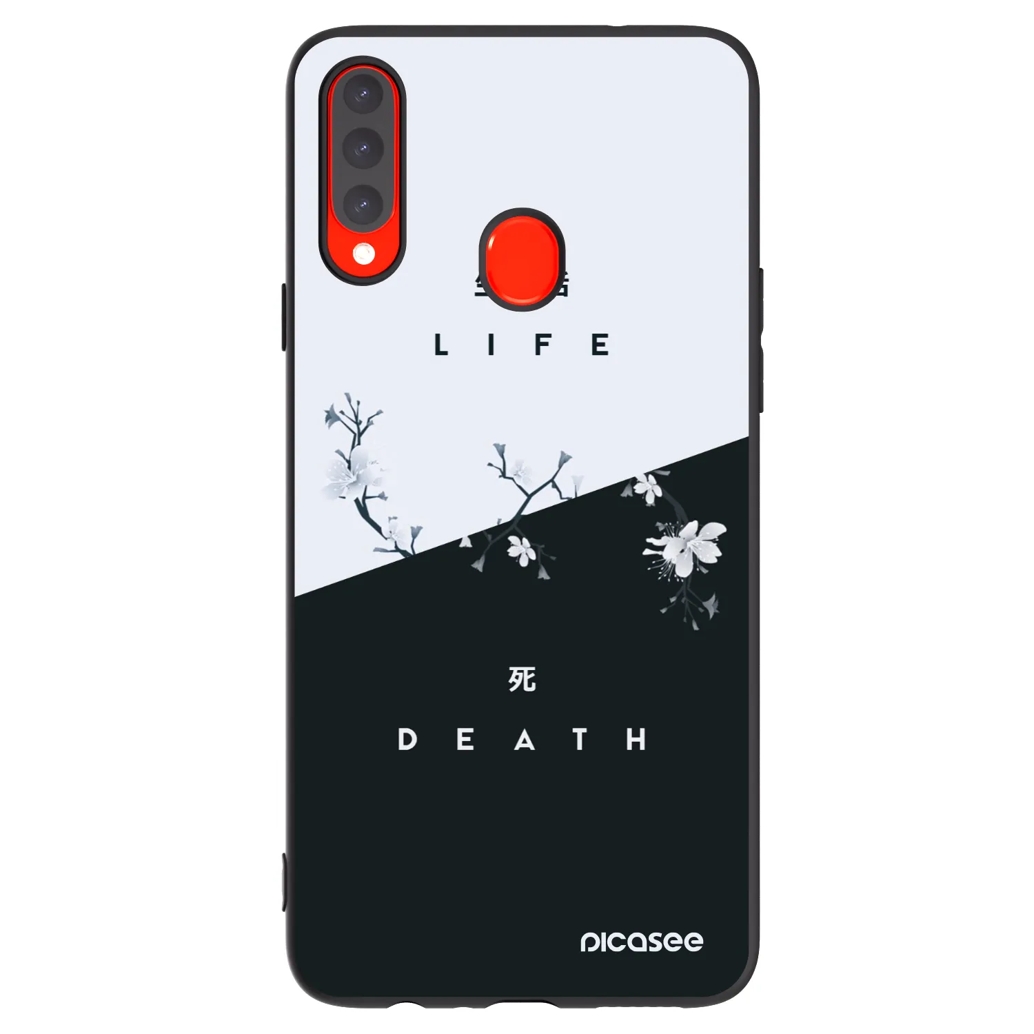 Picasee silikonowe czarne etui na Samsung Galaxy A20s - Life - Death