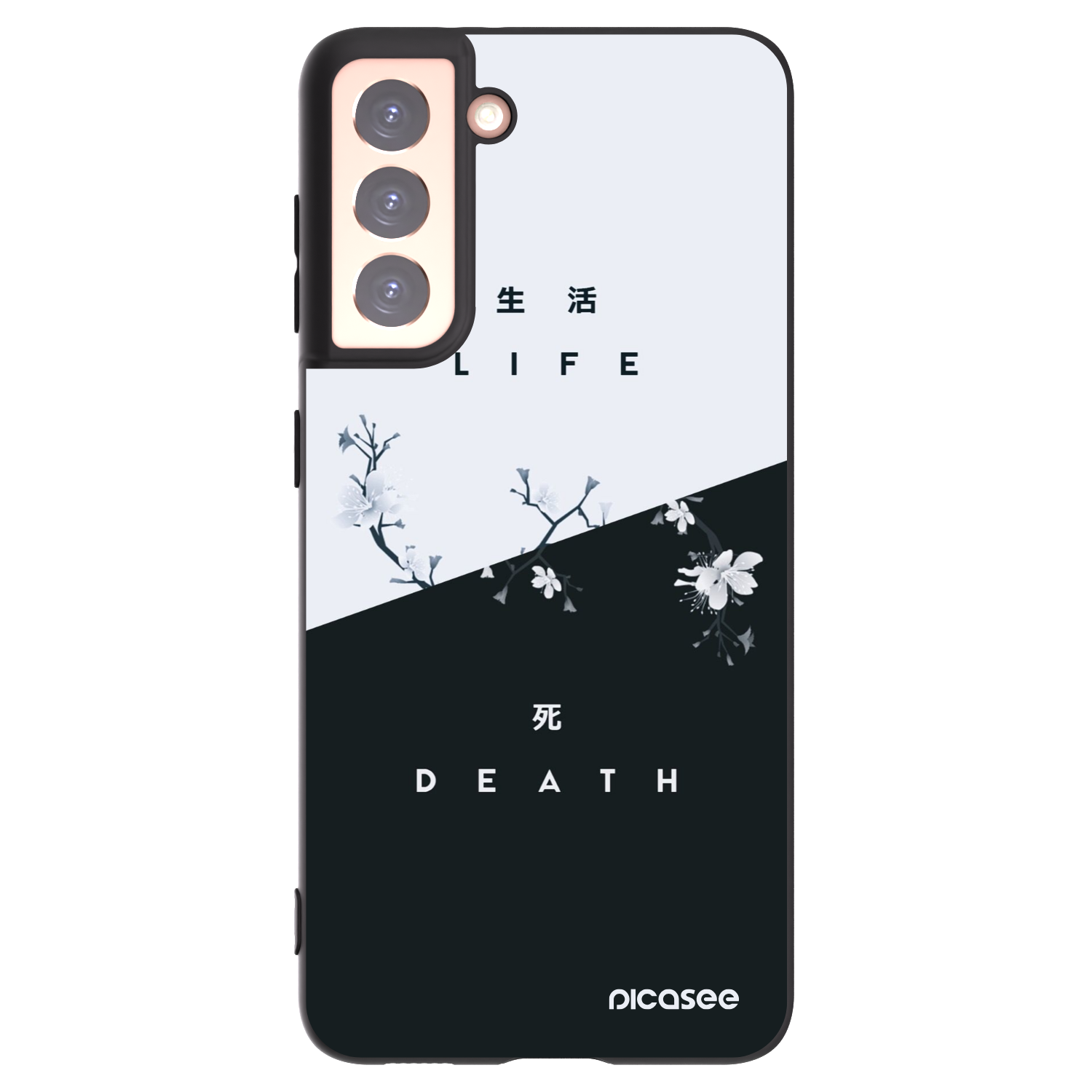 Picasee silikonowe czarne etui na Samsung Galaxy S21 5G G991B - Life - Death