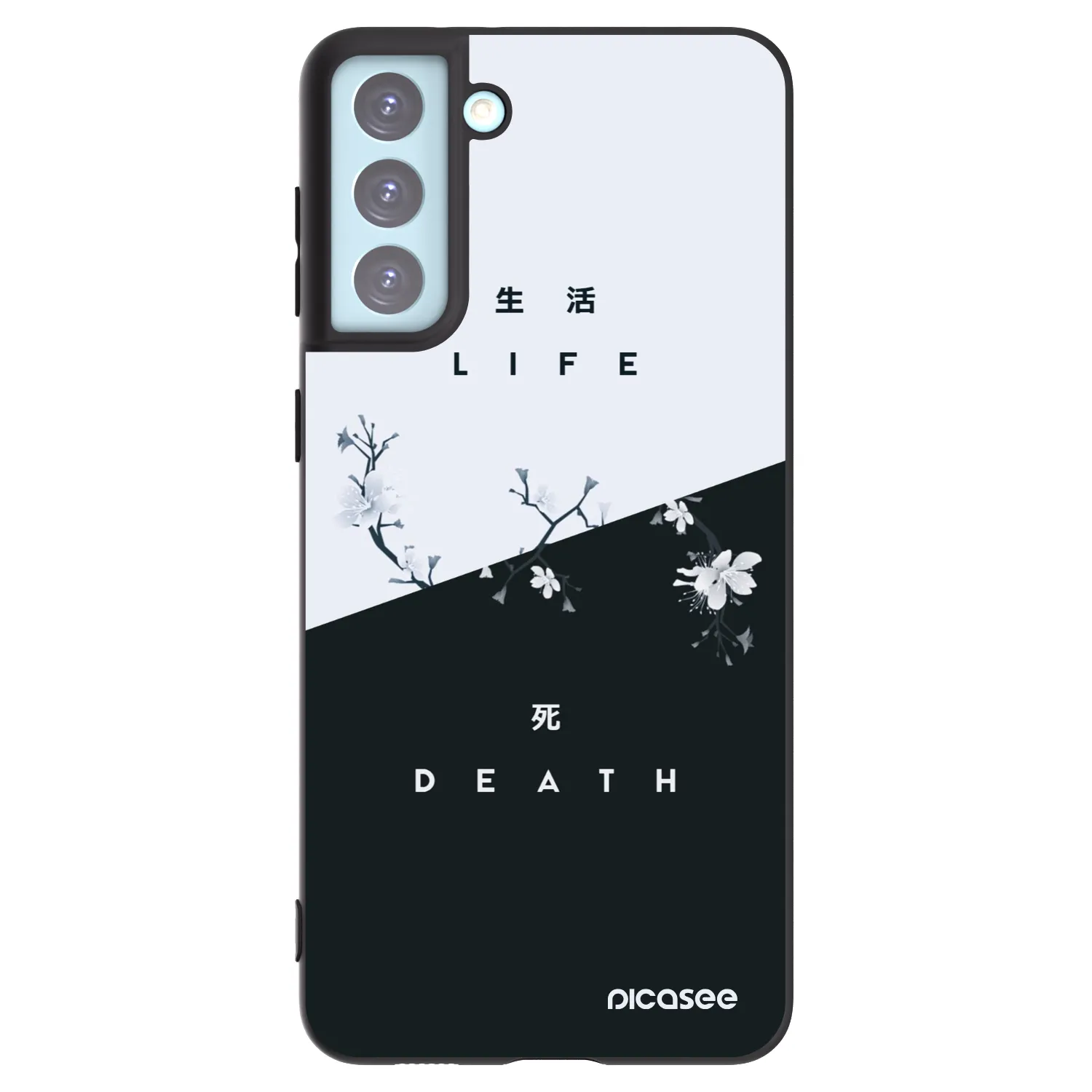 Picasee silikonowe czarne etui na Samsung Galaxy S21+ 5G G996F - Life - Death