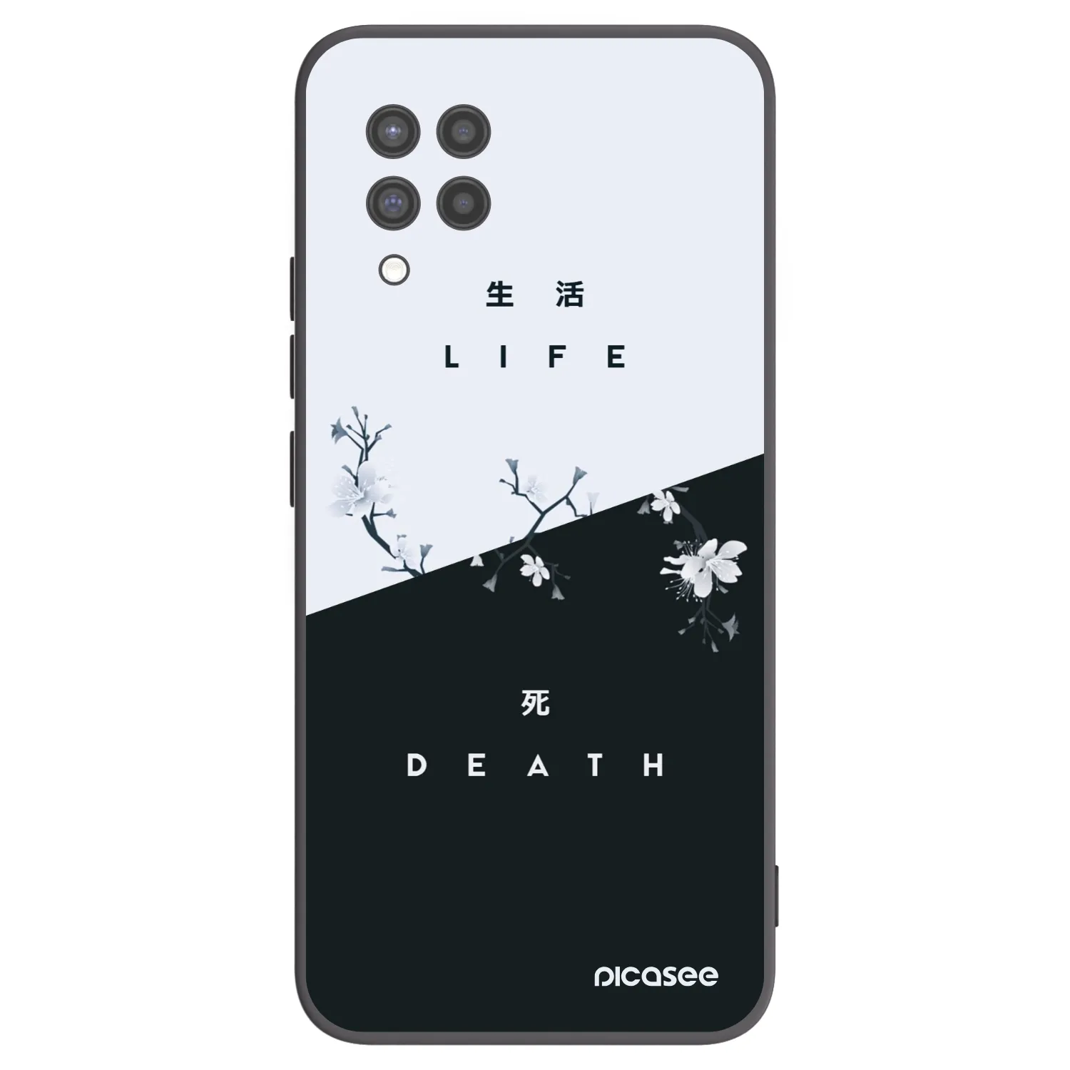 Picasee silikonowe czarne etui na Samsung Galaxy A42 A426B - Life - Death