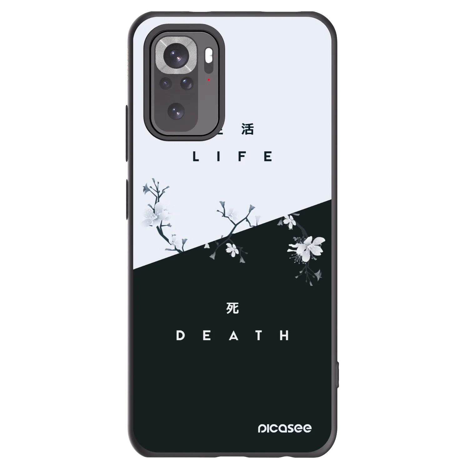 Picasee silikonowe czarne etui na Xiaomi Redmi Note 10S - Life - Death