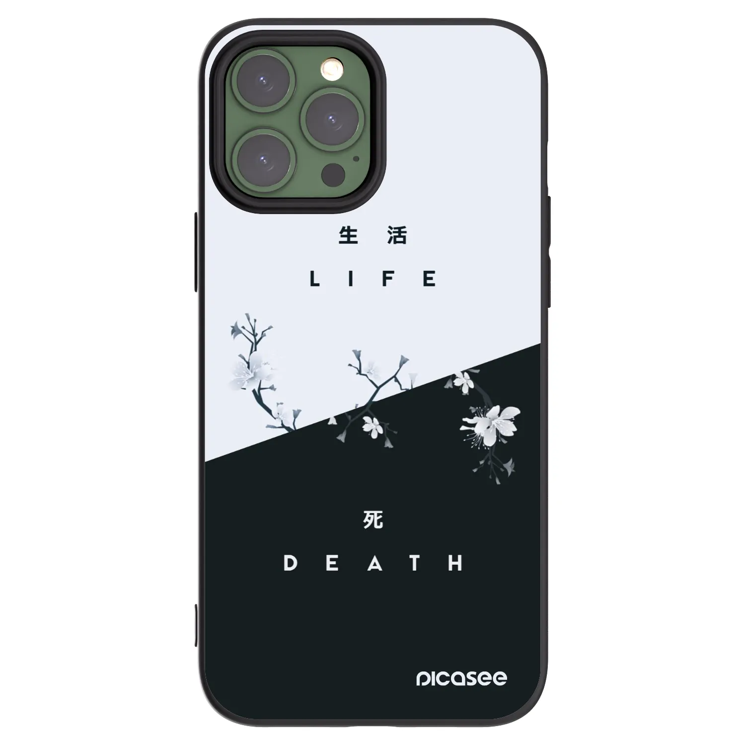 Picasee silikonowe czarne etui na Apple iPhone 13 Pro Max - Life - Death