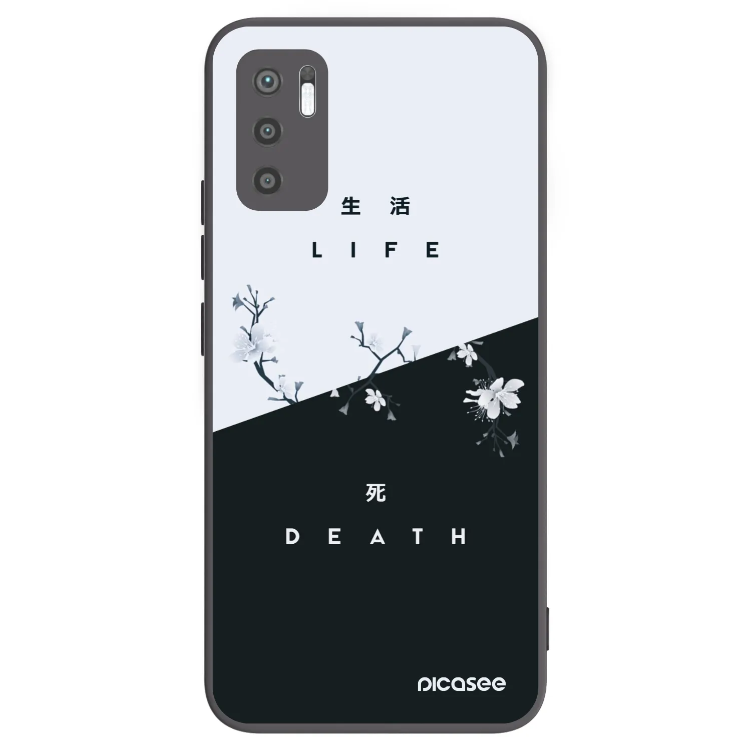 Picasee silikonowe czarne etui na Xiaomi Redmi Note 10 5G - Life - Death