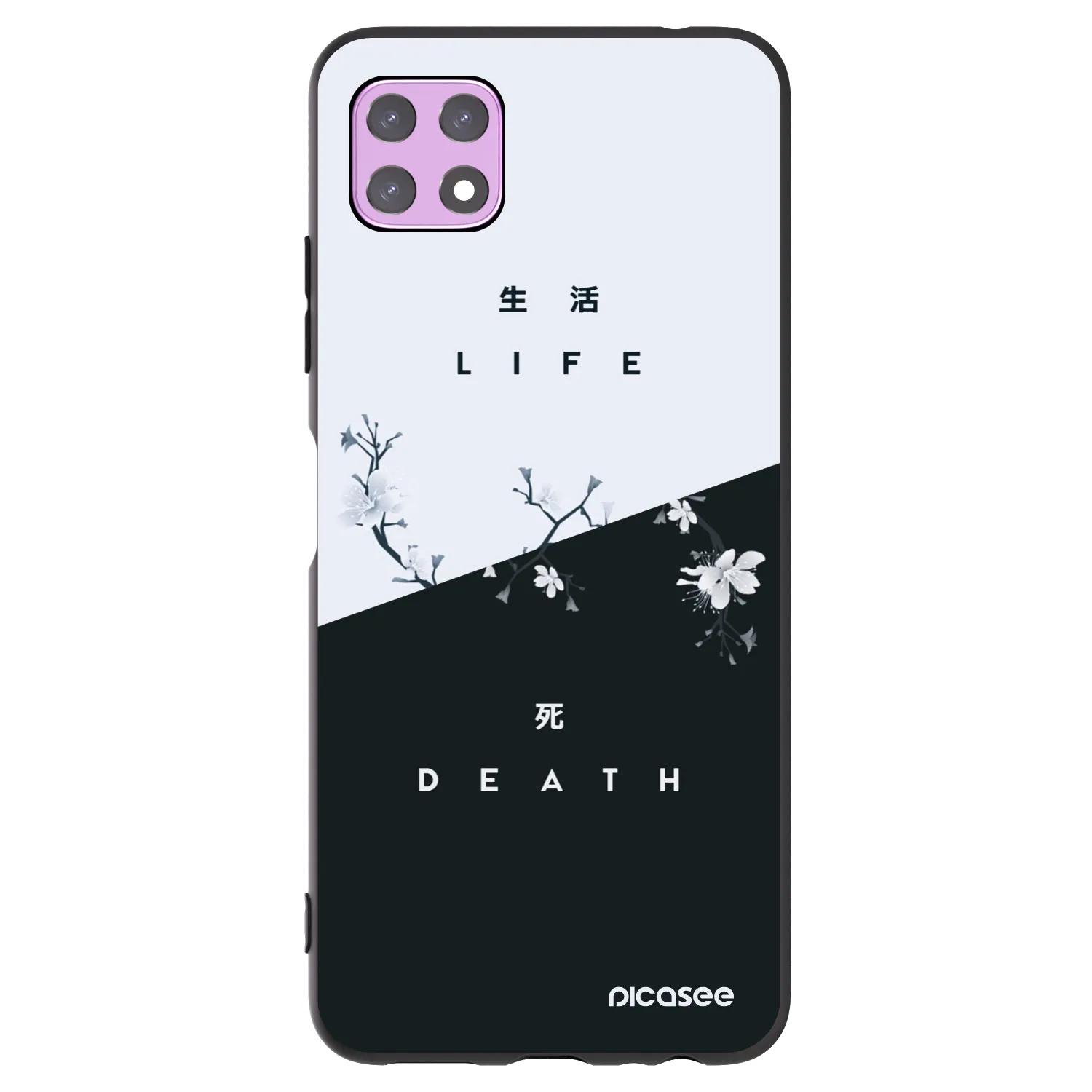 Picasee silikonowe czarne etui na Samsung Galaxy A22 A226B 5G - Life - Death
