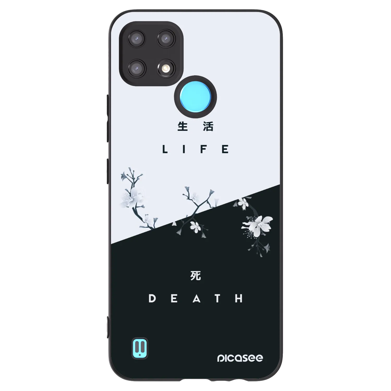 Picasee silikonowe czarne etui na Realme C21 - Life - Death