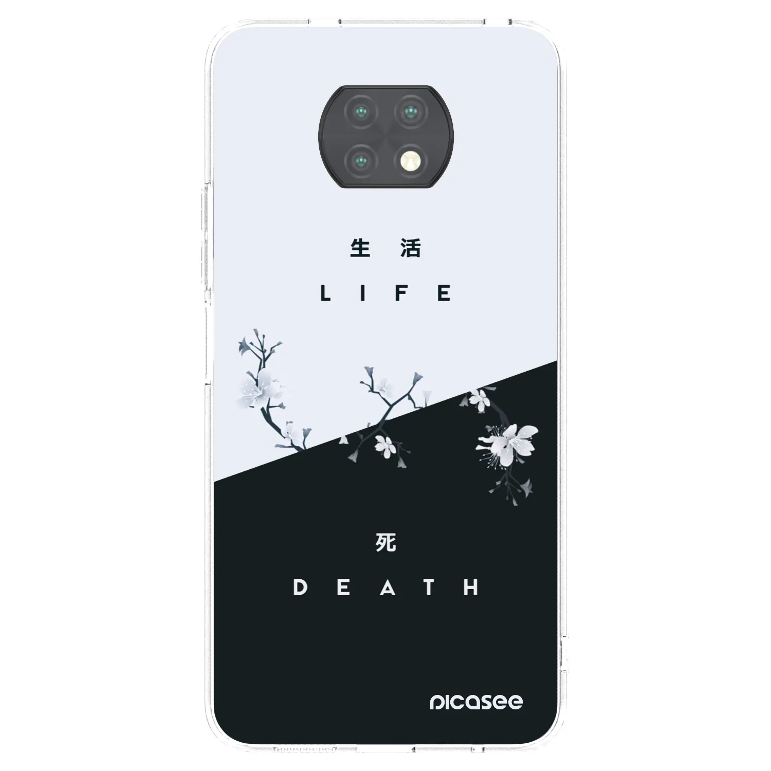 Picasee silikonowe przeźroczyste etui na Xiaomi Redmi Note 9T - Life - Death