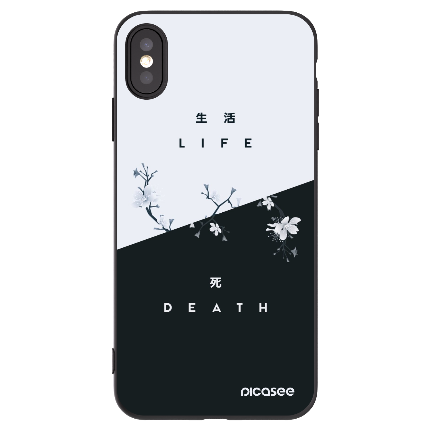 Picasee silikonowe czarne etui na Apple iPhone XS Max - Life - Death