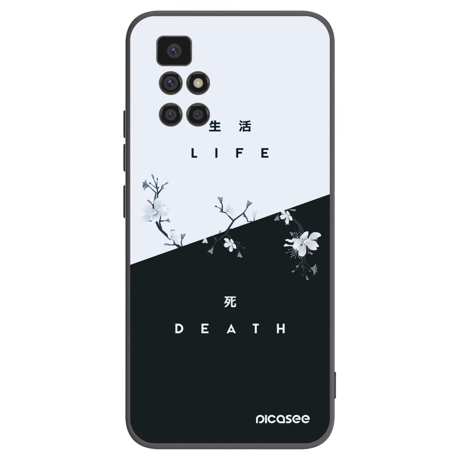 Picasee silikonowe czarne etui na Xiaomi Redmi 10 - Life - Death