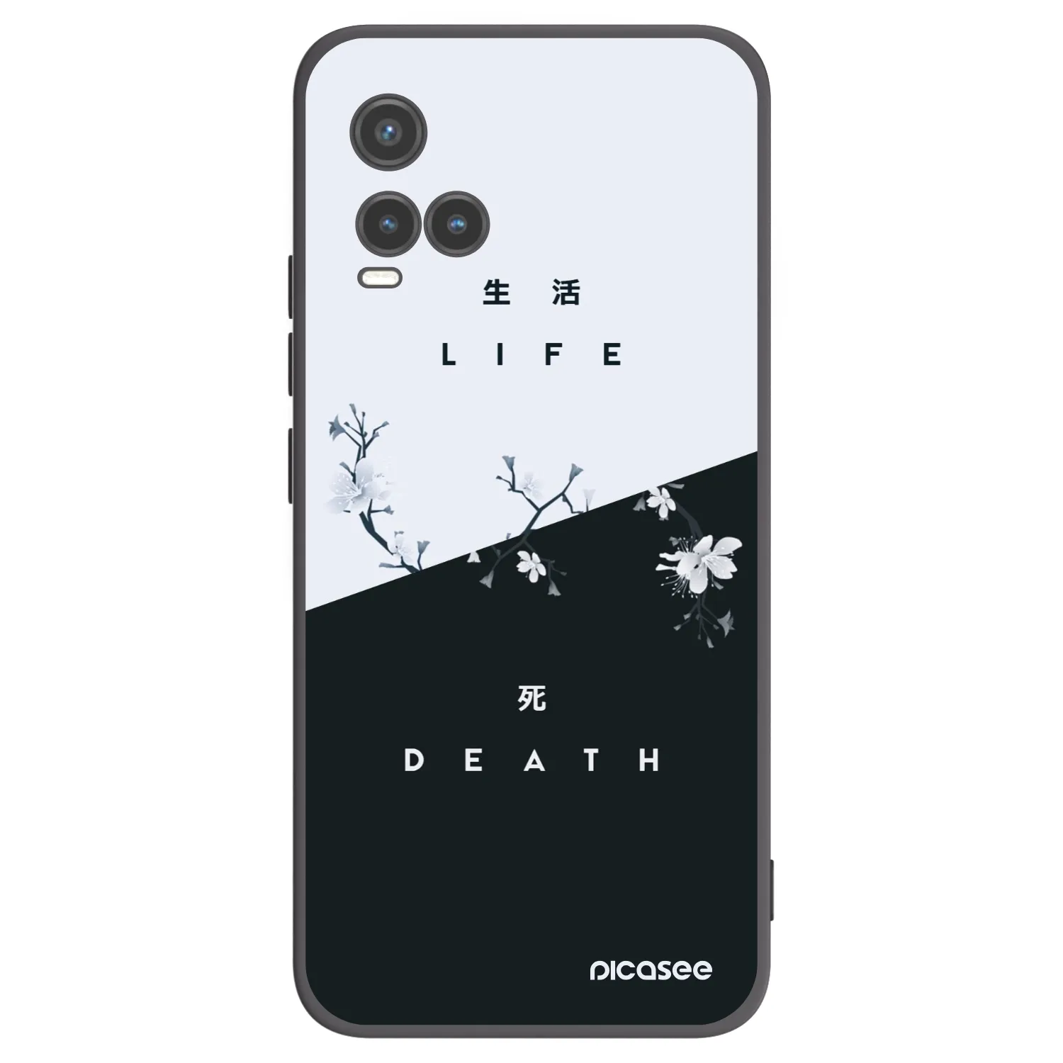 Picasee silikonowe czarne etui na Vivo Y33s - Life - Death