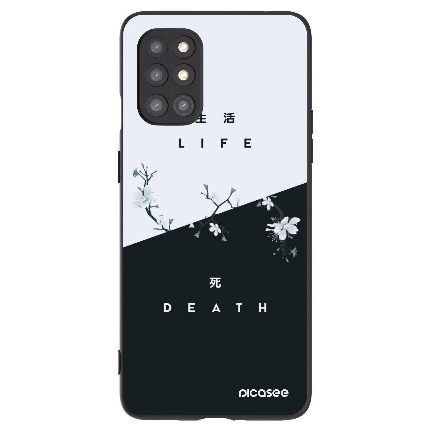 Picasee silikonowe czarne etui na OnePlus 8T - Life - Death
