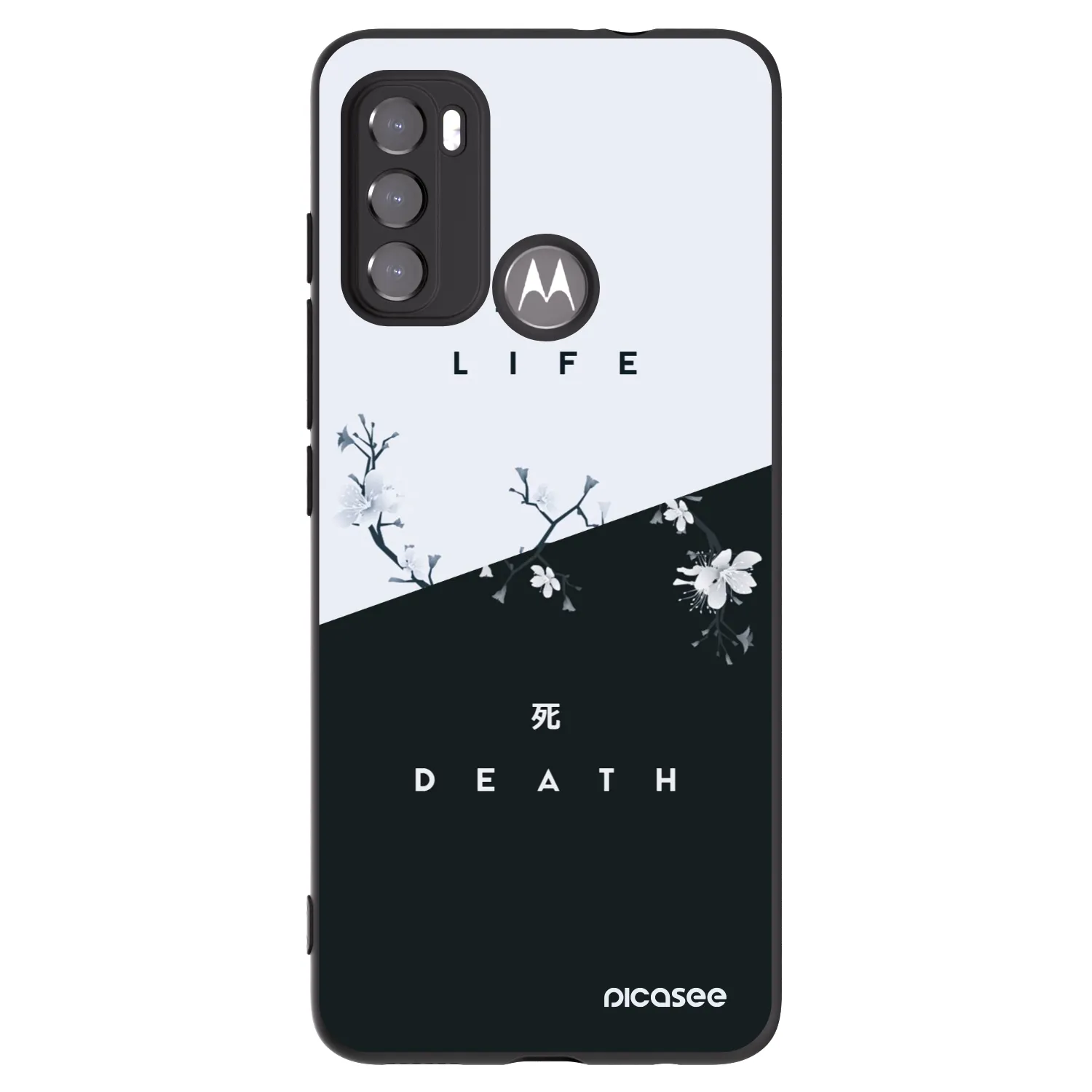 Picasee silikonowe czarne etui na Motorola Moto G60 - Life - Death