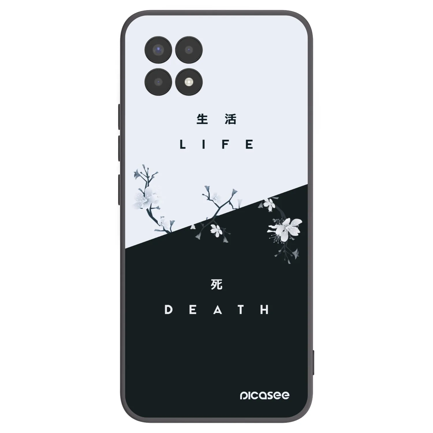 Picasee silikonowe czarne etui na Realme 8i - Life - Death