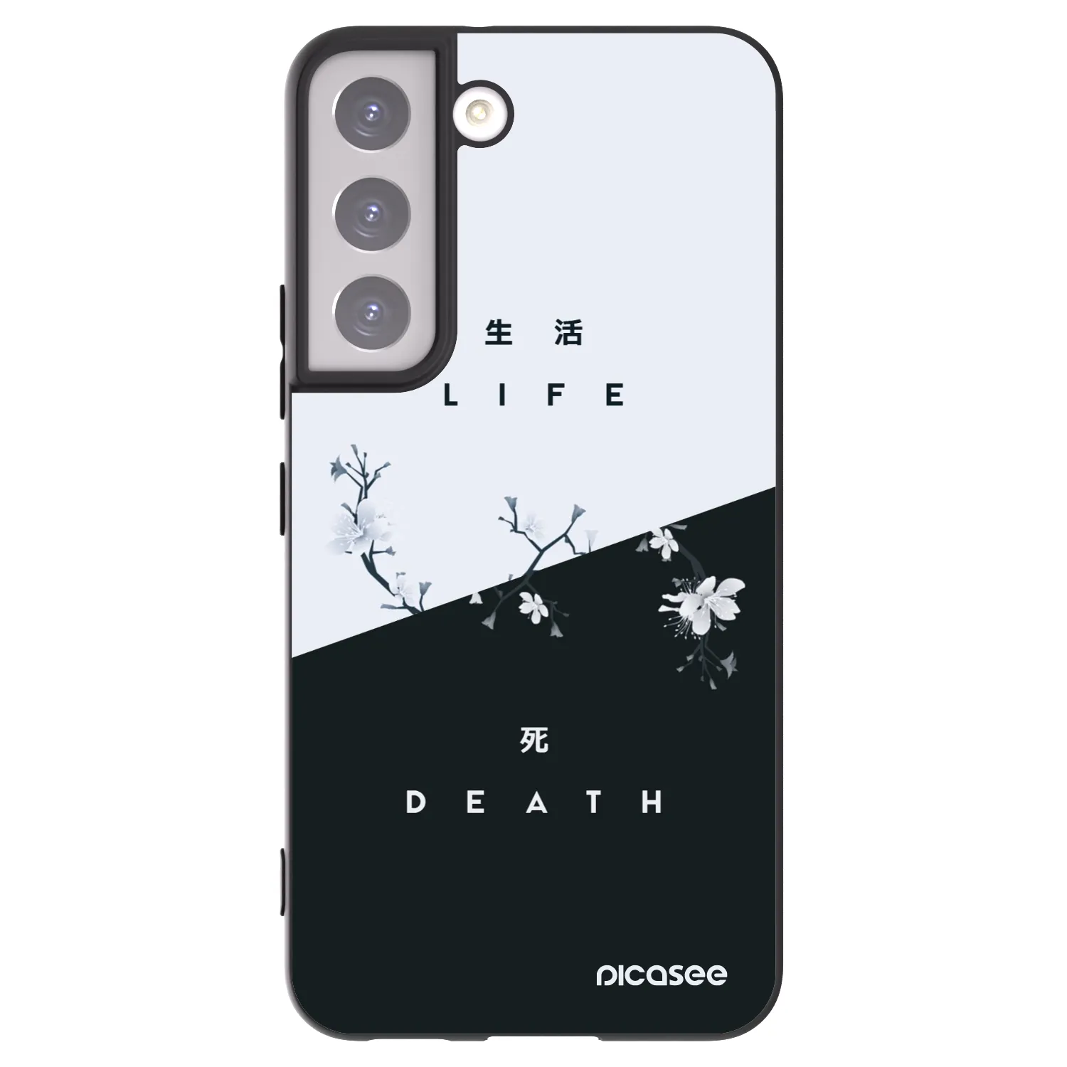 Picasee silikonowe czarne etui na Samsung Galaxy S22 5G - Life - Death