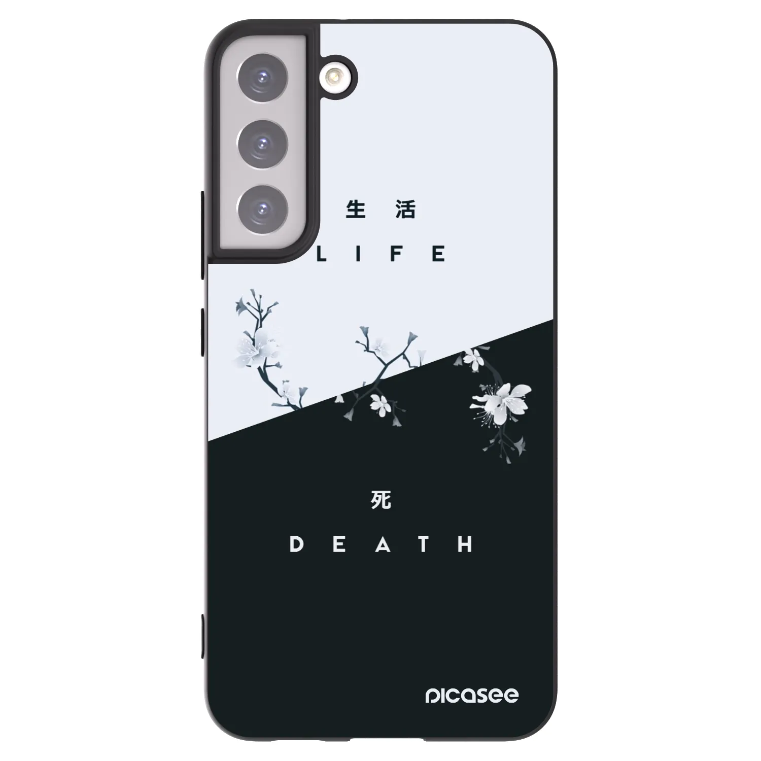 Picasee silikonowe czarne etui na Samsung Galaxy S22+ 5G - Life - Death
