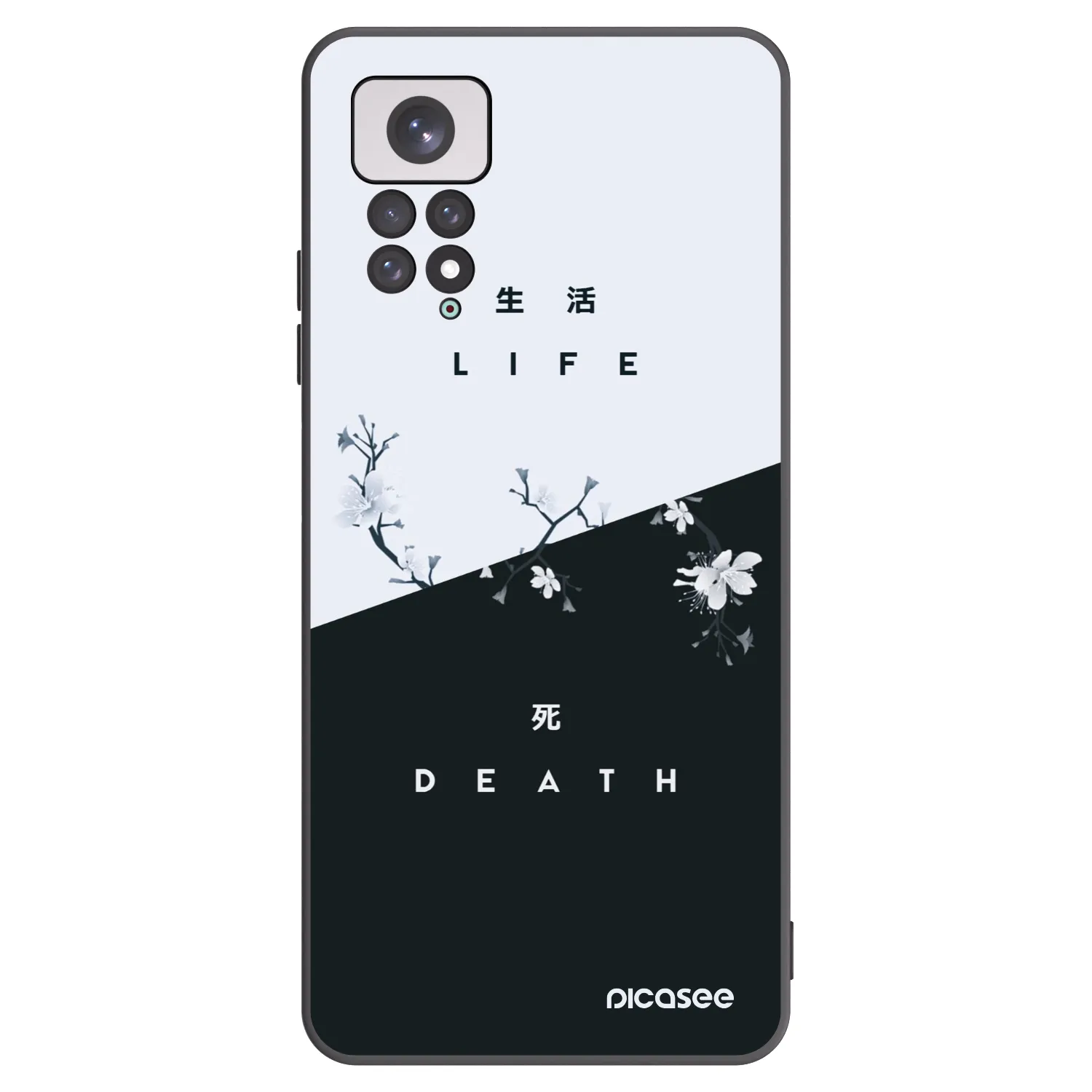 Picasee silikonowe czarne etui na Xiaomi Redmi Note 11 - Life - Death