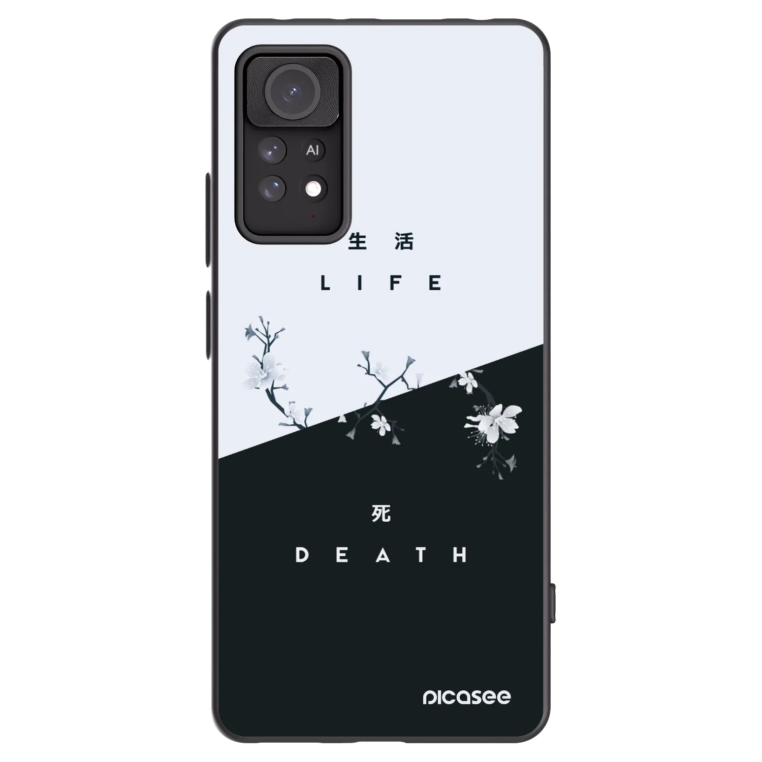 Picasee silikonowe czarne etui na Xiaomi Redmi Note 11 Pro 5G - Life - Death