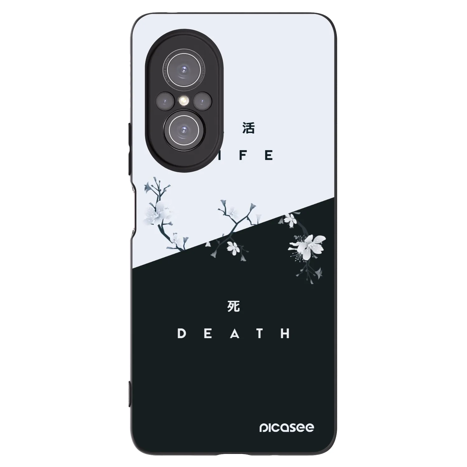 Picasee silikonowe czarne etui na Huawei Nova 9 SE - Life - Death